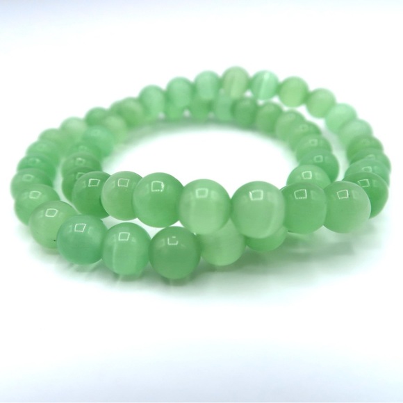 GREEN CATS EYE BRACELET - Picture 3 of 4